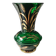 Glassware vase from Monaco/Monte Carlo, stamped with the Crown emblem. In emerald green blown glass, gold ears of wheat patterns. Size 25 x 15 cm