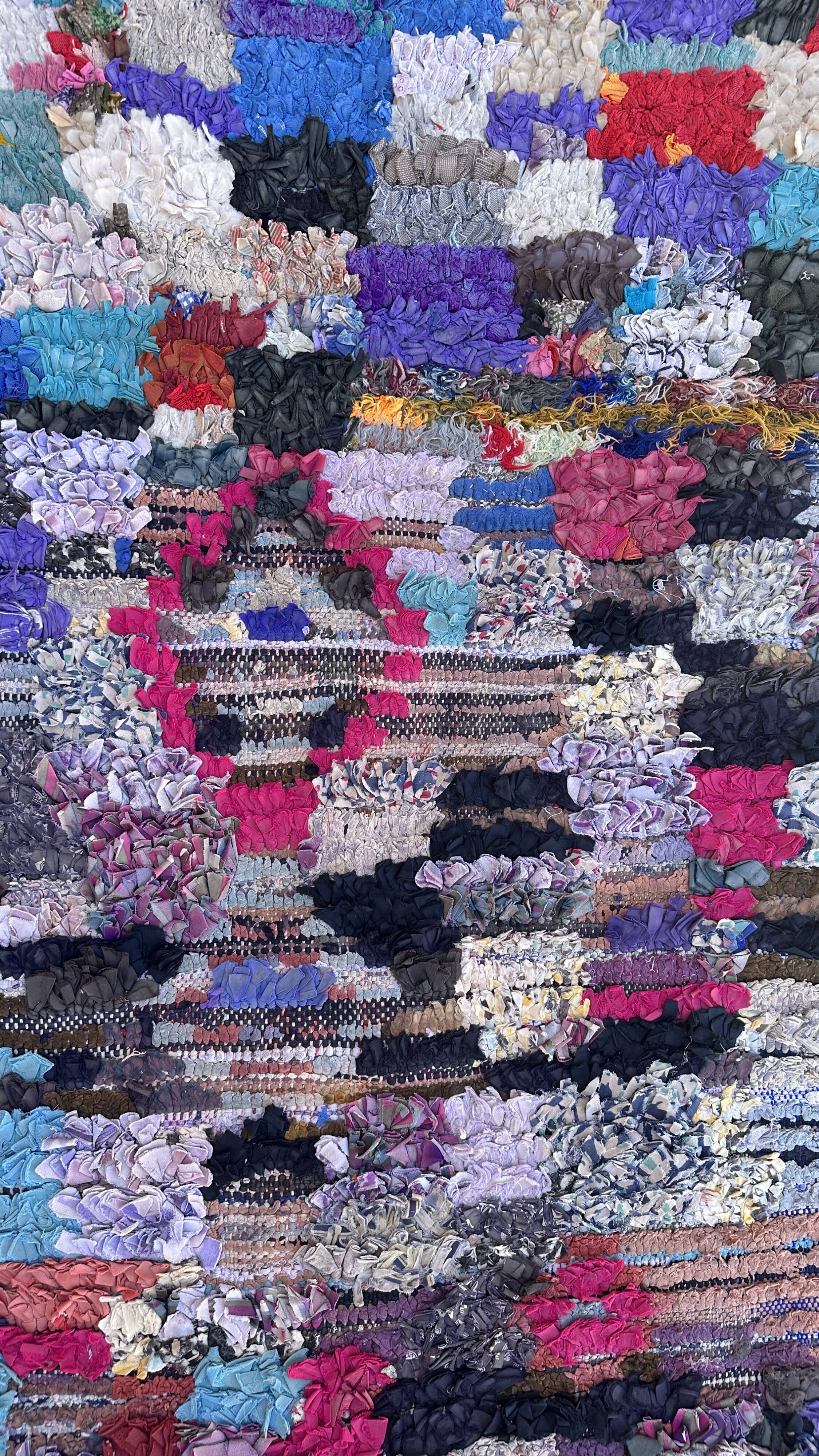 Moroccan carpet Boucherouite colored - 83 x 148 cm