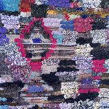 Moroccan carpet Boucherouite colored - 83 x 148 cm