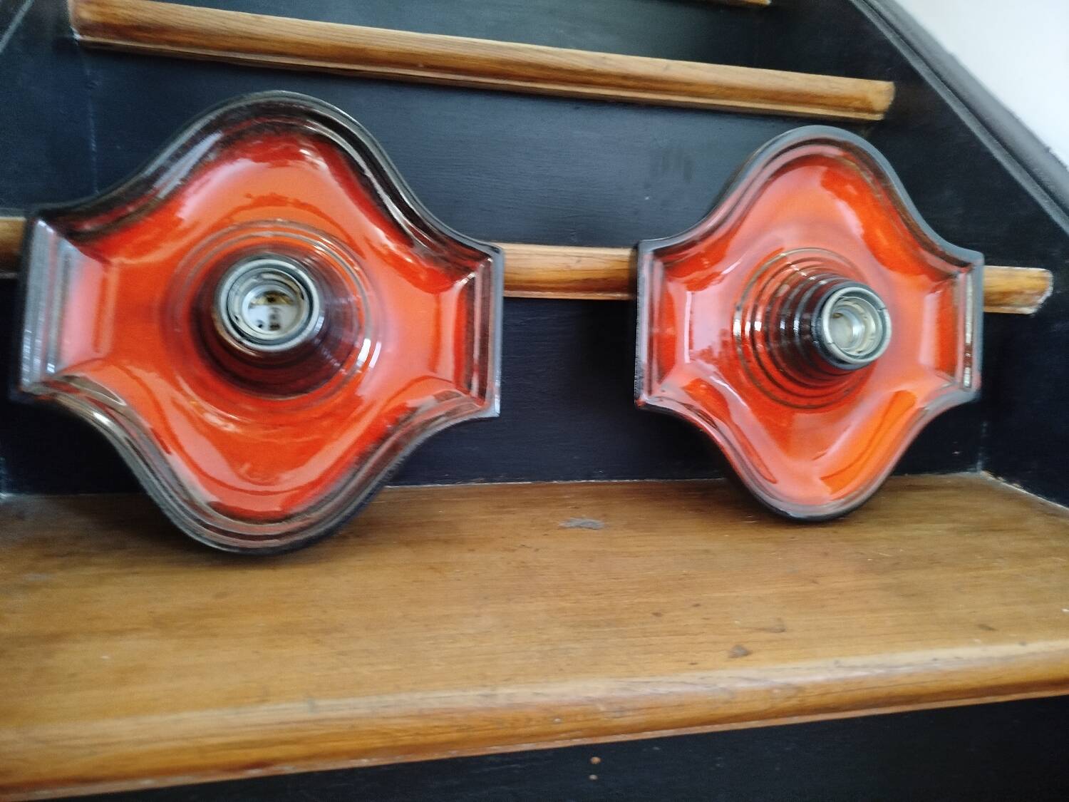 Pair of Fat Lava Ceramic Wall Lights by Hustadt Leuchten, 1970s