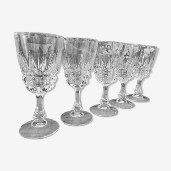 Lot de 5 verres à pied Cristal d'Arques