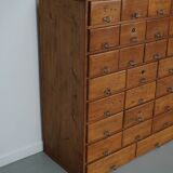 Armoire d'apothicaire vintage allemande en pin et chêne, années 1950