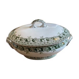 Large old tureen in iron earth, model Murier de Saint amand