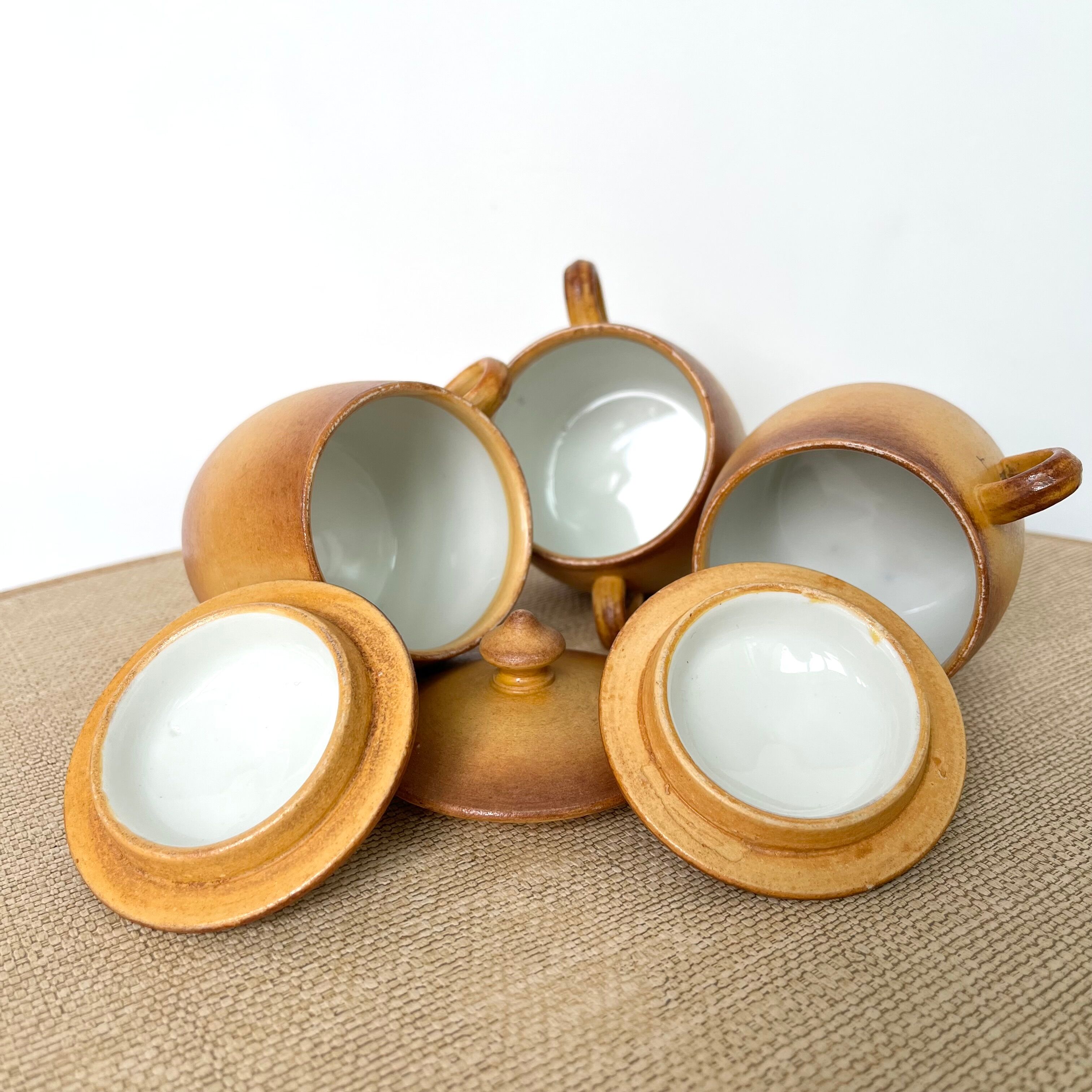 Fired Porcelain Cream Pots