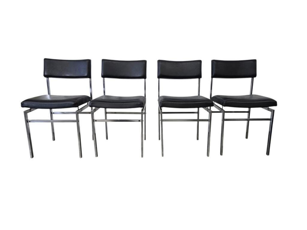 Set of 4 vintage chrome chairs / dining chairs