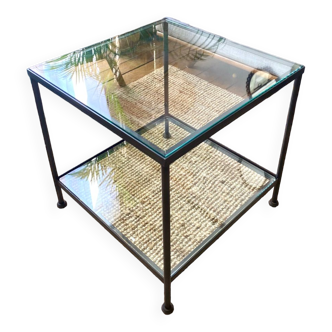 Glass and wrought iron coffee table design