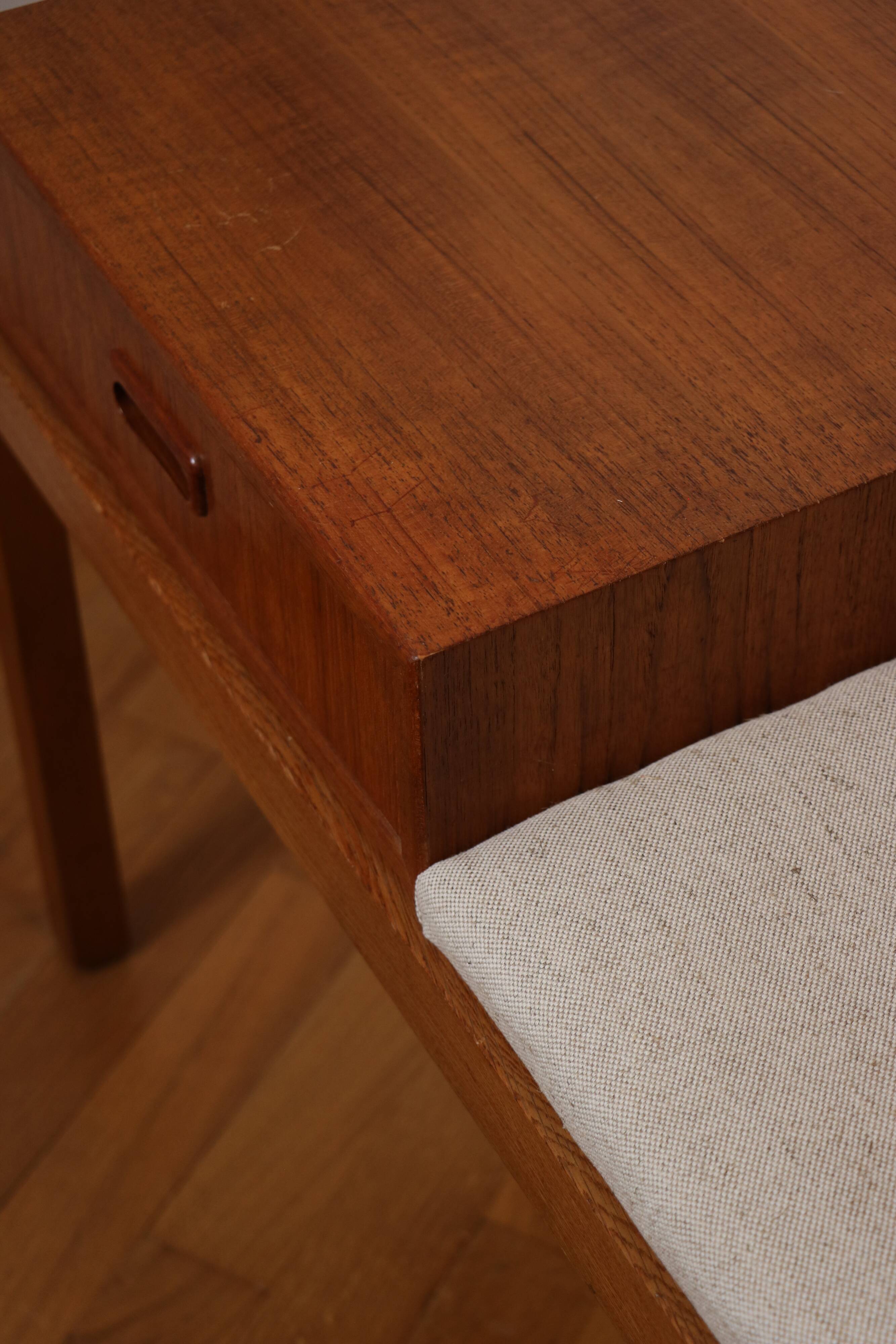 Entrance bench, Scandinavian modular telephone bench, teak, 1960