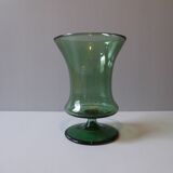 Green blown glass vase