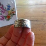 Floral porcelain bathroom bottle with engraved silver cap