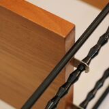 String shelf in wood and black metal