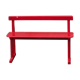 Red old schoolboy bench