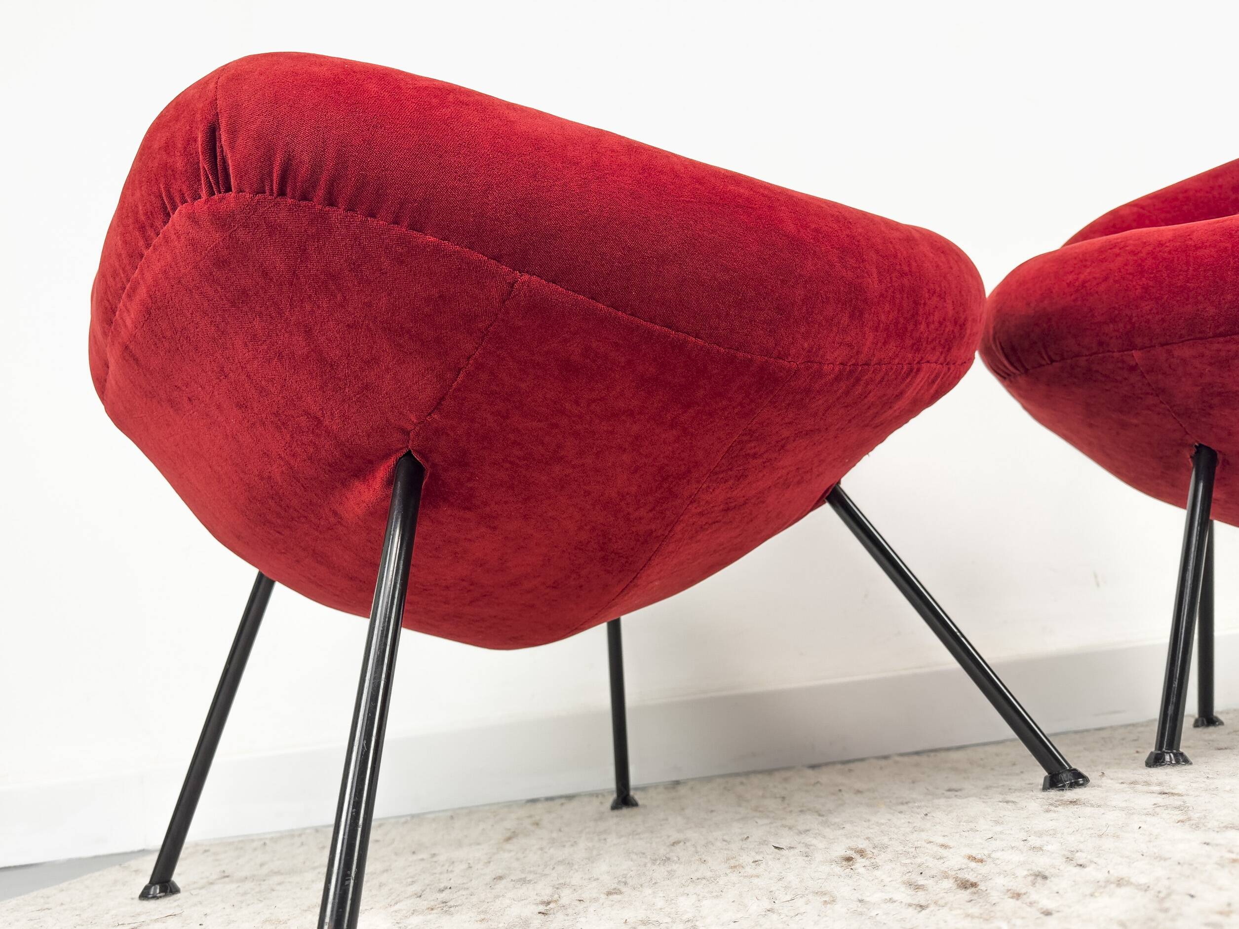 Red Lounge Chairs by Fritz Neth for Correcta, 1950s, Set of 2