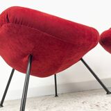 Red Lounge Chairs by Fritz Neth for Correcta, 1950s, Set of 2
