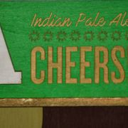 Former advertising wall support for belgian beers vedett ipa - painted wood