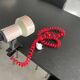 Vintage clip spotlight 1970 white red squared