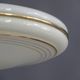 Beige Art Deco Pendant Light with Golden Radial Stripes and Brass Profile, 1930-1940