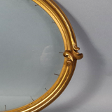 Old oval frame and glass foliage 40x30 cm wood stucco gilding gold leaf SB