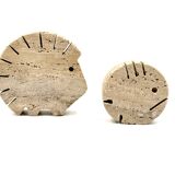 Travertine figures porcupine and fish, Fratelli Mannelli, Italy 1970s