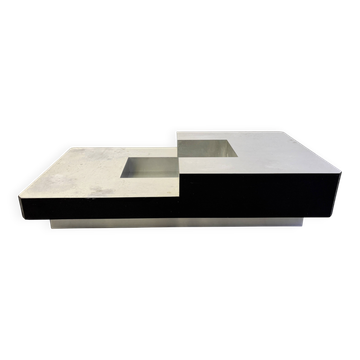 Table basse vintage par Willy Rizzo, années 1970