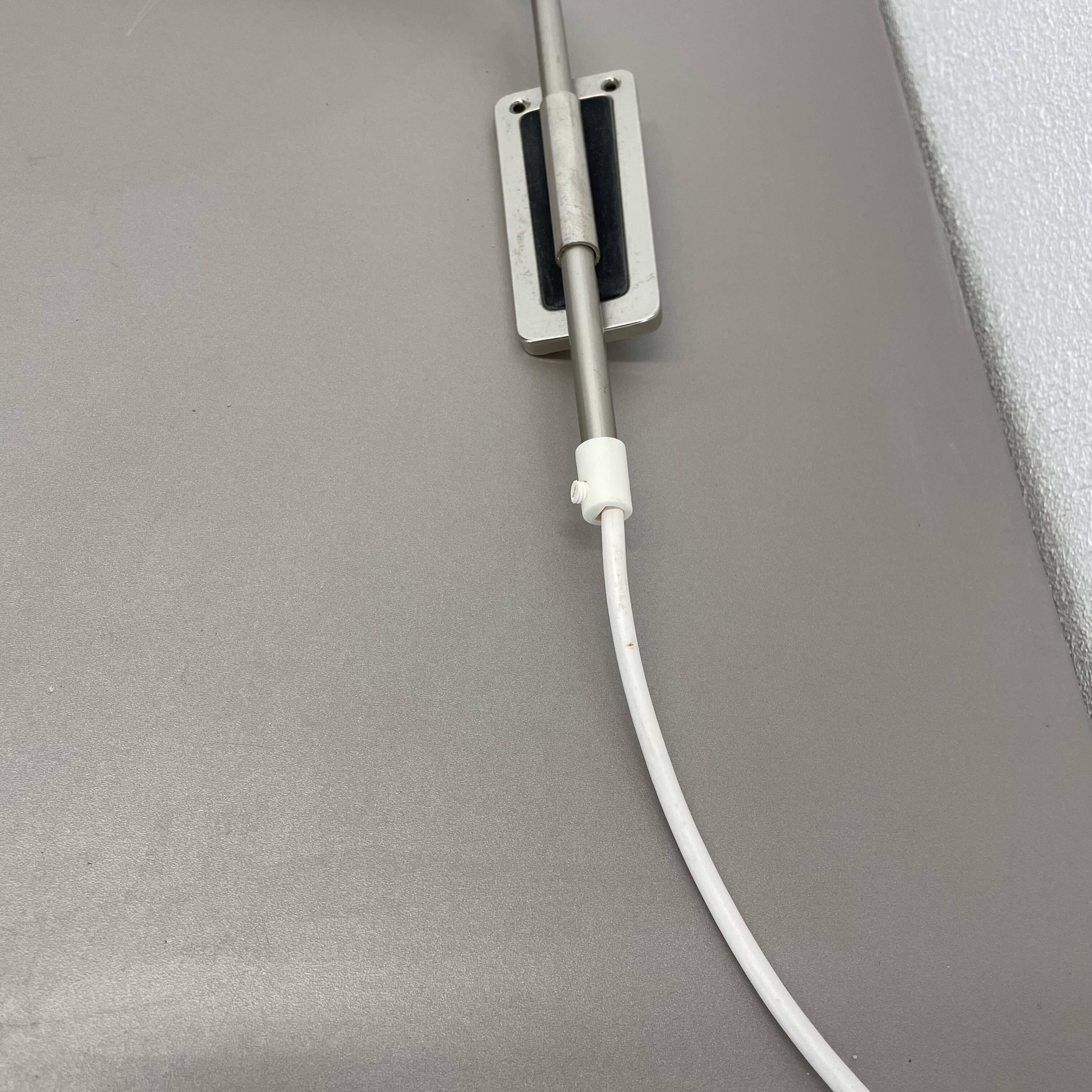 Minimalist Adjustable Swing Arm metal Wall Light with white shade, Germany