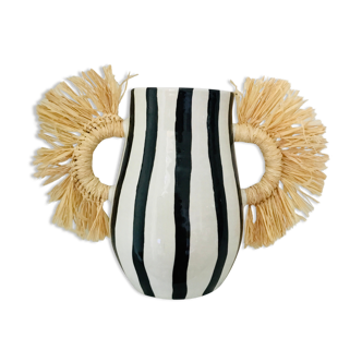 Black and white amphora vase