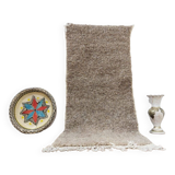 Handmade wool Berber rug 138x63 cm