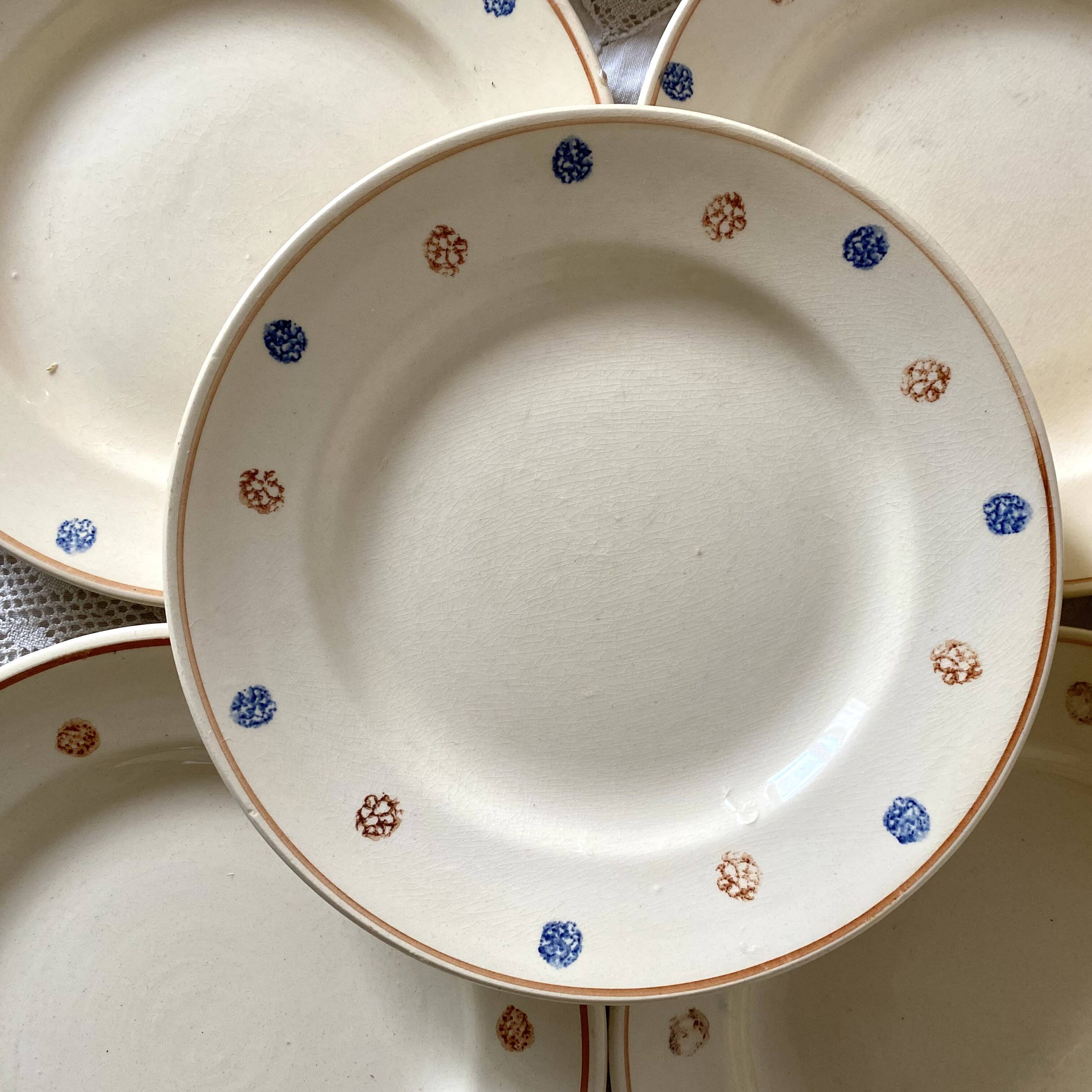 Old polka dot dinner plates from Sarreguemines