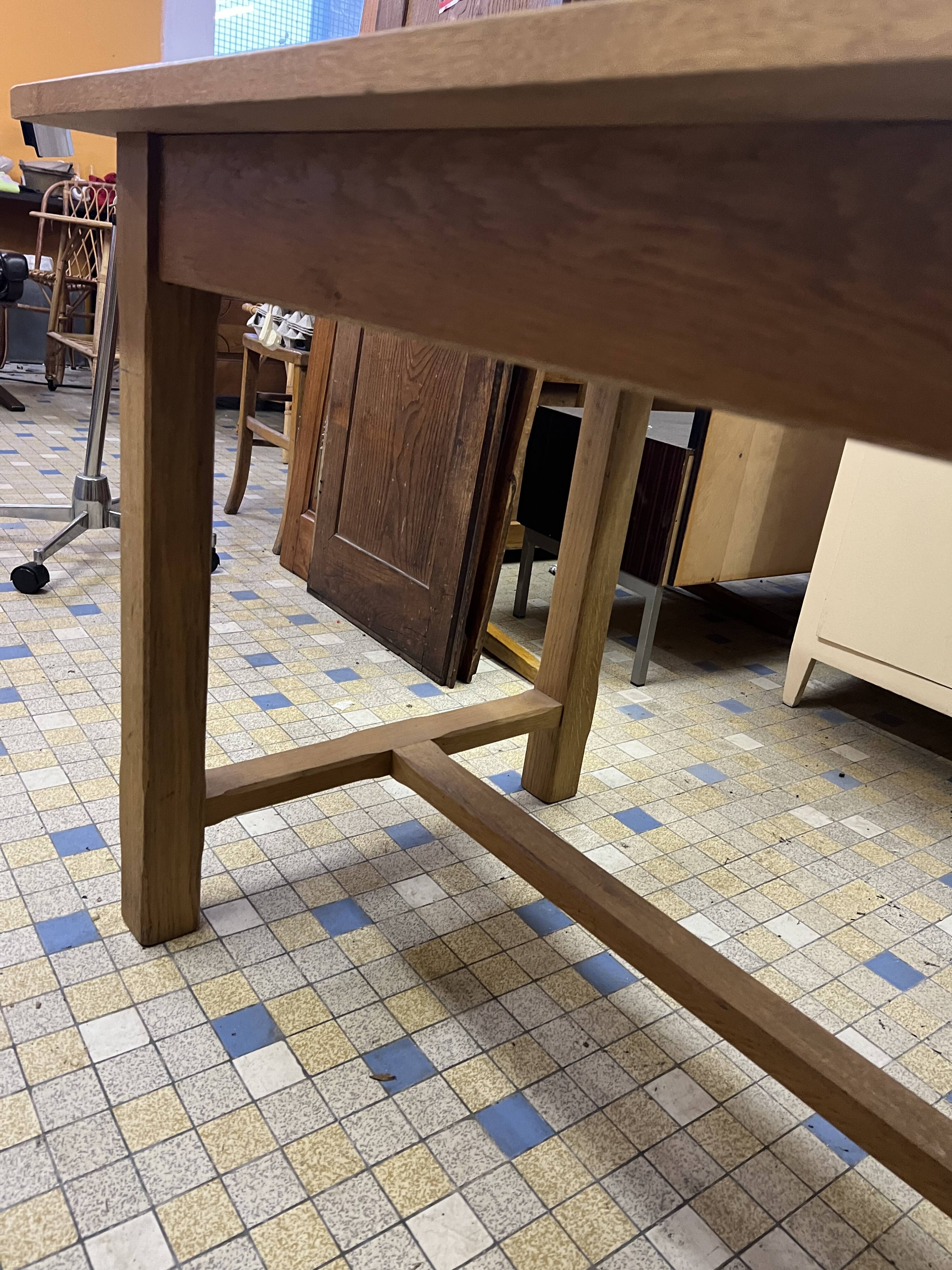 Solid oak farm table and benches