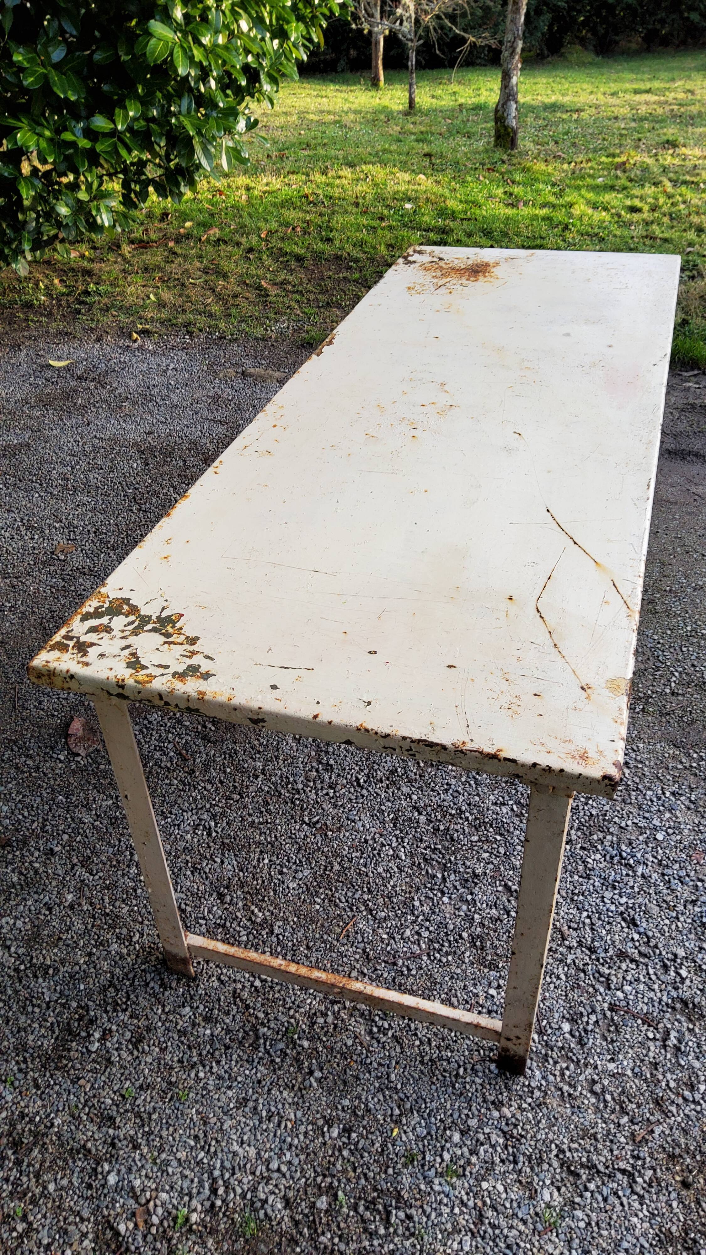 Industrial metal workshop table