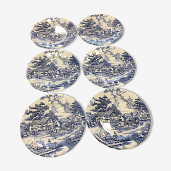 6 assiettes plates English Style