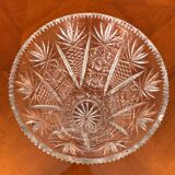 Cut crystal vase on foot