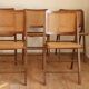 Set of 5 foldable cannate chairs (50s-60s)