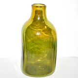 Vase moderniste du verrier claude morin dieulefit en verre soufflé vert - forme libre design 1960
