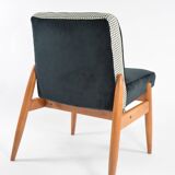 Black and white armchair without armrests