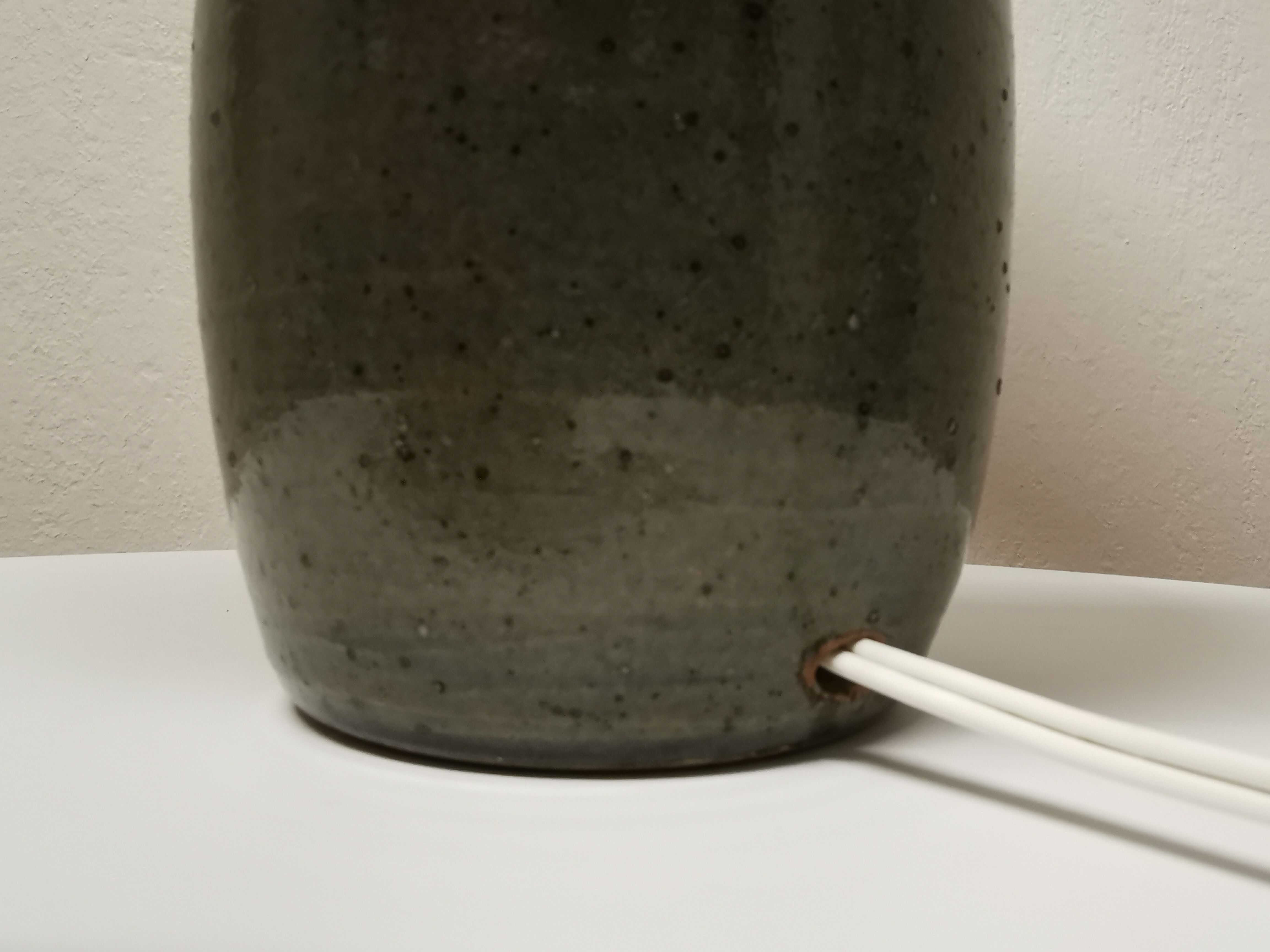 Enamelled stoneware table lamp, 1960