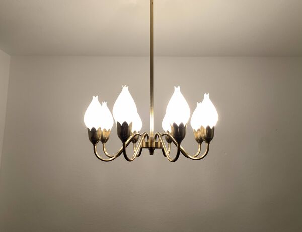 Chandelier en laiton danois par Fog et Morup