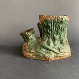 Pyrogenic, naturalistic tobacco jar in glazed terracotta from the 1900s