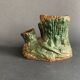 Pyrogenic, naturalistic tobacco jar in glazed terracotta from the 1900s
