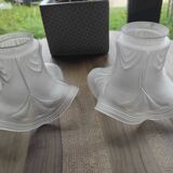 Set of 2 decorated tulips / bulbs / globes for oil lamps *3