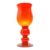 Modernism vase, orange glass, designed by J. Słuczan-Orkusz, Poland, 1970s