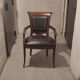 Fauteuils Genoveva style directoire cuir noir liseré or