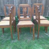 Rococo-style oak chairs (6)