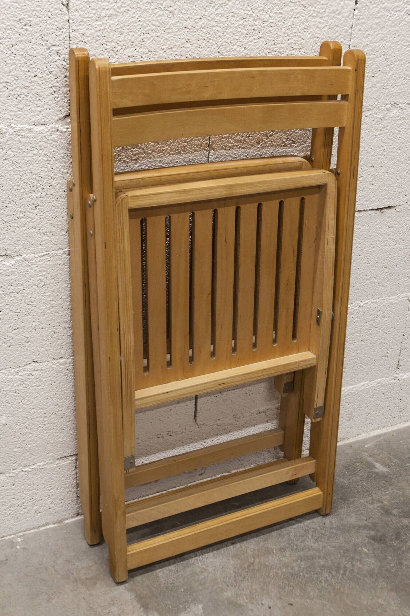 Paire de chaises pliantes Ikea 1970 couleur miel