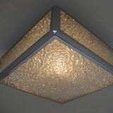 Vintage ceiling lamp with plastic sheets in chomed profiles 46x46 cm