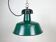 Industrial Green Enamel Factory Lamp with Cast Iron Top, 1960s