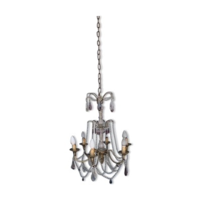 Lustre à pampille en bronze et breloque