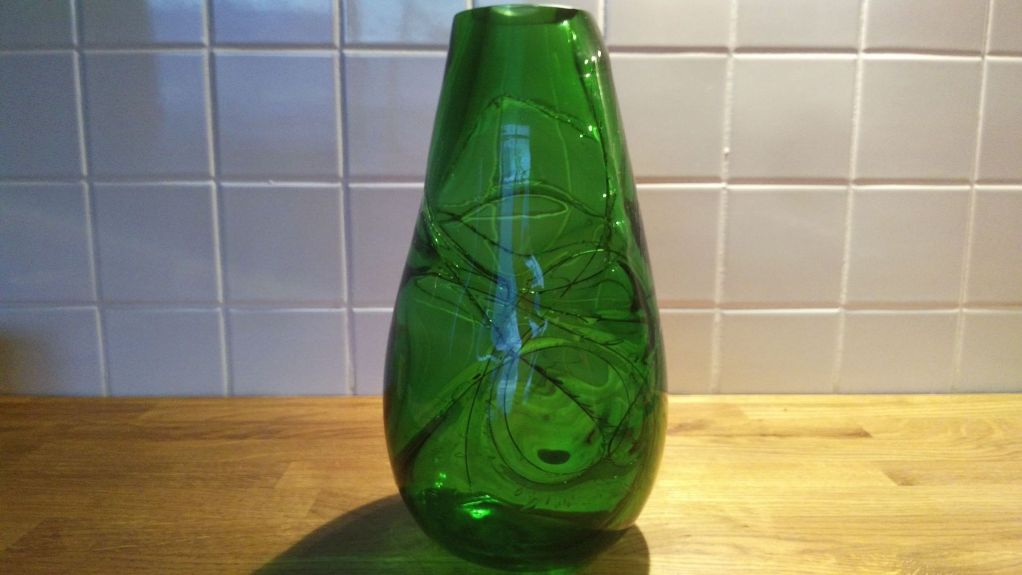 1970 s green glass vase