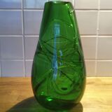 Vase en verre vert 1970s