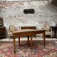 Oval table half moon walnut stamped period directoire xviii th century