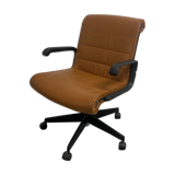 Fauteuil en cuir Cognac Richard Sapper édition Knoll